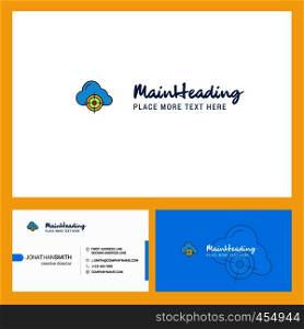 Targeted cloud Logo design with Tagline & Front and Back Busienss Card Template. Vector Creative Design