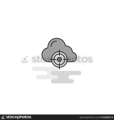 Targeted cloud Web Icon. Flat Line Filled Gray Icon Vector