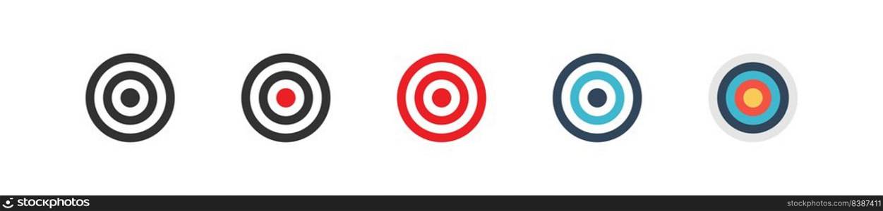 Targets collection icons. Archery target marketing concept icon. Flat isolated vector illustration