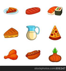 Tart icons set. Cartoon set of 9 tart vector icons for web isolated on white background. Tart icons set, cartoon style