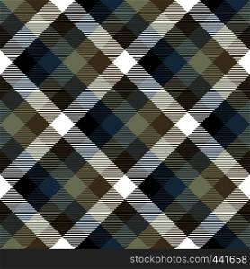 Tartan Plaid Scottish Seamless Pattern Background. Beige, Black, Blue and White Color Wrap. Flannel Shirt Patterns. Trendy Tiles Vector Illustration for Wallpapers.