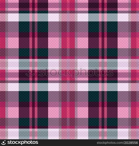 Tartan Scottish seamless pattern in magenta, pink and turquoise colors, texture for flannel shirt, plaid, tablecloths, clothes, blankets and other textile