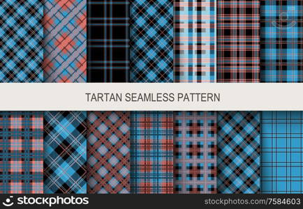 Tartan seamless patterns. Vector illustration