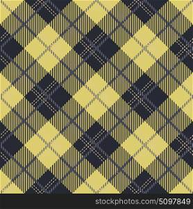 Tartan seamless vector patterns in blue and yellow colors