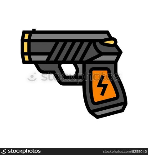 taser gun crime color icon vector. taser gun crime sign. isolated symbol illustration. taser gun crime color icon vector illustration
