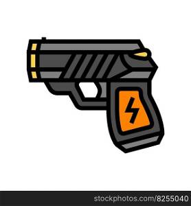 taser gun crime color icon vector. taser gun crime sign. isolated symbol illustration. taser gun crime color icon vector illustration