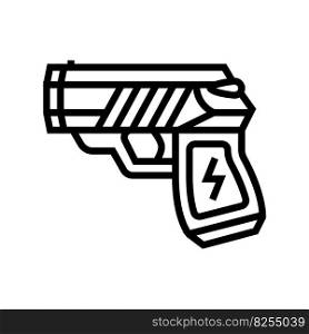 taser gun crime line icon vector. taser gun crime sign. isolated contour symbol black illustration. taser gun crime line icon vector illustration