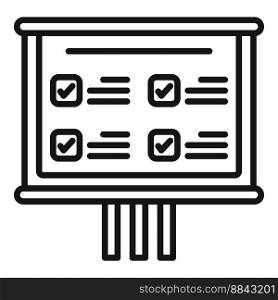 Task board icon outline vector. Event time. List business. Task board icon outline vector. Event time