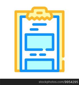 task list of call center color icon vector. task list of call center sign. isolated symbol illustration. task list of call center color icon vector illustration
