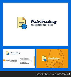 Task on time Logo design with Tagline & Front and Back Busienss Card Template. Vector Creative Design