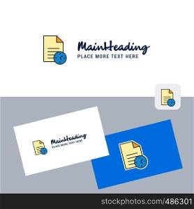 Task on time vector logotype with business card template. Elegant corporate identity. - Vector