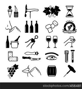 Tasting wine icons. Wine and sommelier icons. Vector illustration. Tasting wine icons