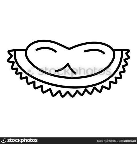 Tasty durian slice icon. Outline tasty durian slice vector icon for web design isolated on white background. Tasty durian slice icon, outline style