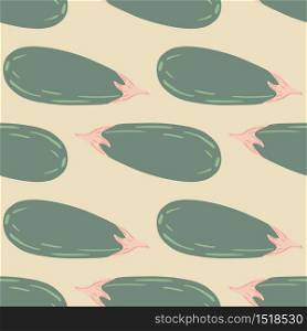 Tasty eggplants seamless pattern on light background. Aubergines wallpaper. Food vector illustration. Decorative backdrop for fabric design, textile print, kitchen textiles, wrapping, cover.. Tasty eggplants seamless pattern on light background. Aubergines wallpaper. Food vector illustration