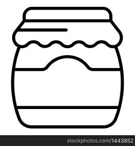 Tasty jam jar icon. Outline tasty jam jar vector icon for web design isolated on white background. Tasty jam jar icon, outline style