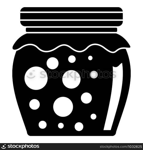 Tasty jam jar icon. Simple illustration of tasty jam jar vector icon for web design isolated on white background. Tasty jam jar icon, simple style