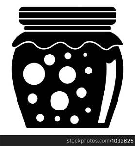 Tasty jam jar icon. Simple illustration of tasty jam jar vector icon for web design isolated on white background. Tasty jam jar icon, simple style