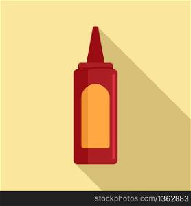 Tasty ketchup bottle icon. Flat illustration of tasty ketchup bottle vector icon for web design. Tasty ketchup bottle icon, flat style
