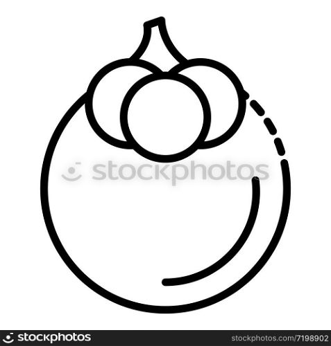 Tasty mangosteen icon. Outline tasty mangosteen vector icon for web design isolated on white background. Tasty mangosteen icon, outline style
