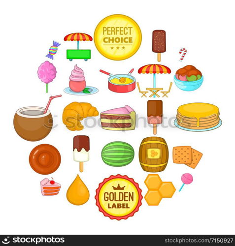 Tasty pastry icons set. Cartoon set of 25 tasty pastry vector icons for web isolated on white background. Tasty pastry icons set, cartoon style