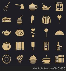 Tasty tea icons set. Simple set of 25 tasty tea vector icons for web for any design. Tasty tea icons set, simple style