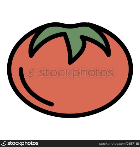 Tasty tomato icon. Outline tasty tomato vector icon color flat isolated. Tasty tomato icon color outline vector