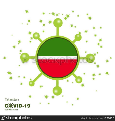 Tatarstan Coronavius Flag Awareness Background. Stay home, Stay Healthy. Take care of your own health. Pray for Country