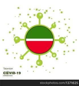 Tatarstan Coronavius Flag Awareness Background. Stay home, Stay Healthy. Take care of your own health. Pray for Country