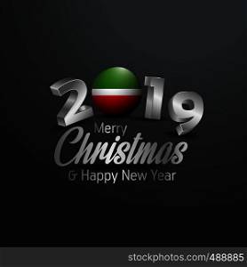 Tatarstan Flag 2019 Merry Christmas Typography. New Year Abstract Celebration background