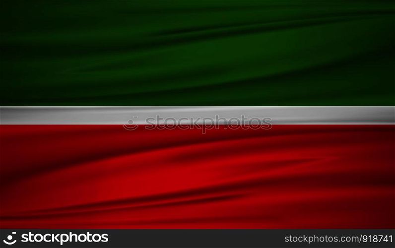 Tatarstan flag vector. Vector flag of Tatarstan blowig in the wind. EPS 10.