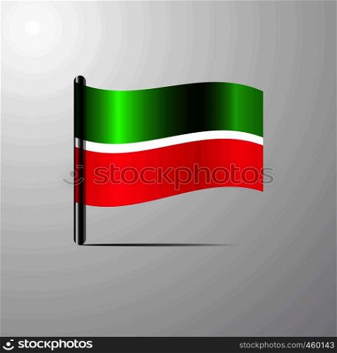 Tatarstan waving Shiny Flag design vector