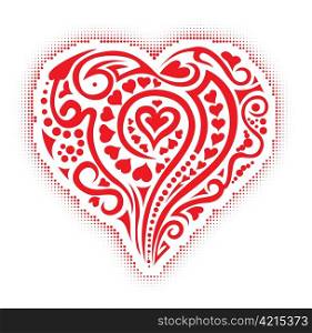 tatoo heart with halftone