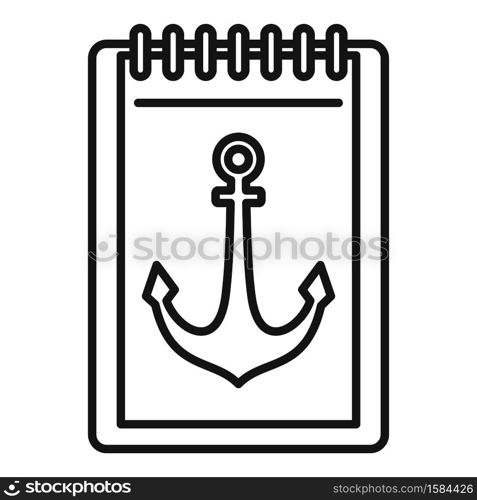 Tattoo anchor picture icon. Outline tattoo anchor picture vector icon for web design isolated on white background. Tattoo anchor picture icon, outline style