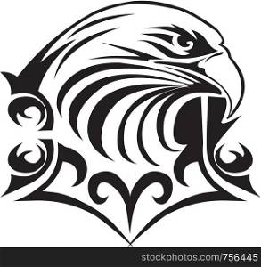 Tattoo design of eagle head, vintage engraved illustration.