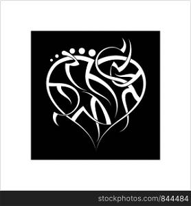 Tattoo Heart , Heart Shape Vector Art Illustration