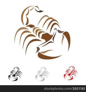 Tattoo in the form of the stylized scorpion