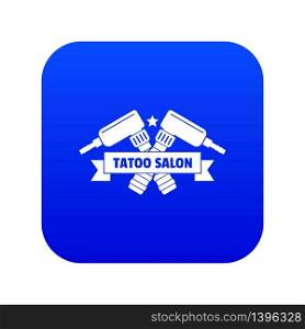 Tattoo iron icon blue vector isolated on white background. Tattoo iron icon blue vector