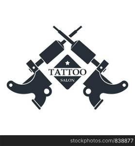 Tattoo machine logo. Simple illustration of tattoo machine vector logo for web. Tattoo machine logo, simple gray style