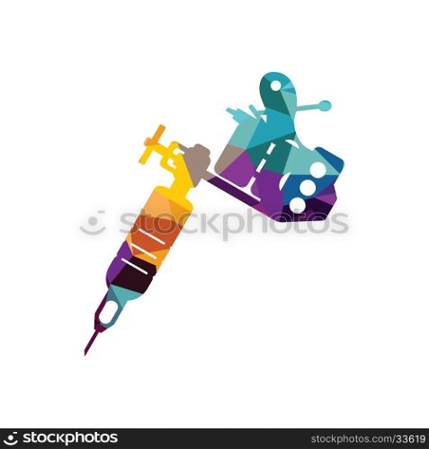 Tattoo Machine Two Coil Figure vector illustrator Isolated on white background