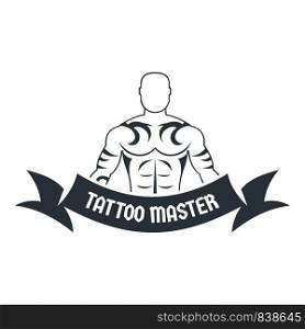 Tattoo master logo. Simple illustration of tattoo master vector logo for web. Tattoo master logo, simple gray style