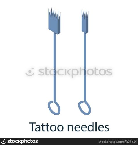 Tattoo needle icon. Isometric illustration of tattoo needle icon for web. Tattoo needle icon, isometric 3d style