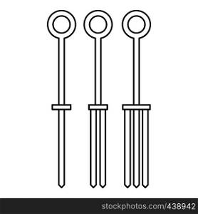 Tattoo needles icon in outline style isolated vector illustration. Tattoo needles icon outline