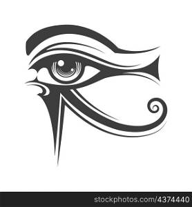 Tattoo of Horus eye ancient egypt falcon god isolated on White. Vector illustration.