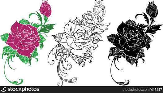 Tattoo Rose design element