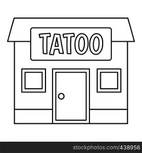 Tattoo salon building icon in outline style isolated vector illustration. Tattoo salon building icon outline