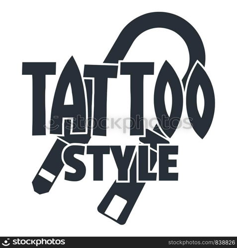 Tattoo style logo. Simple illustration of tattoo style vector logo for web. Tattoo style logo, simple gray style