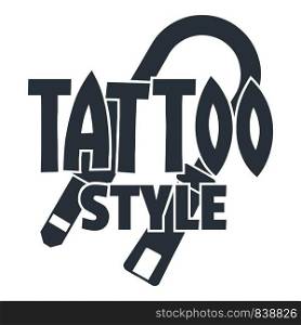 Tattoo style logo. Simple illustration of tattoo style vector logo for web. Tattoo style logo, simple gray style