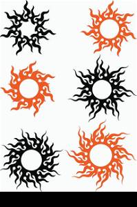 Tattoo Sun, Flame Tribal Design