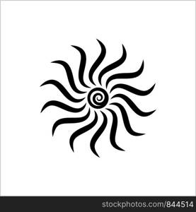 Tattoo Sun, Flame Tribal Vector Art Illustration