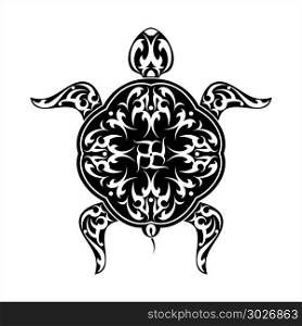 Tattoo Turtle Design Vector Art Illustration. Tattoo Turtle Design